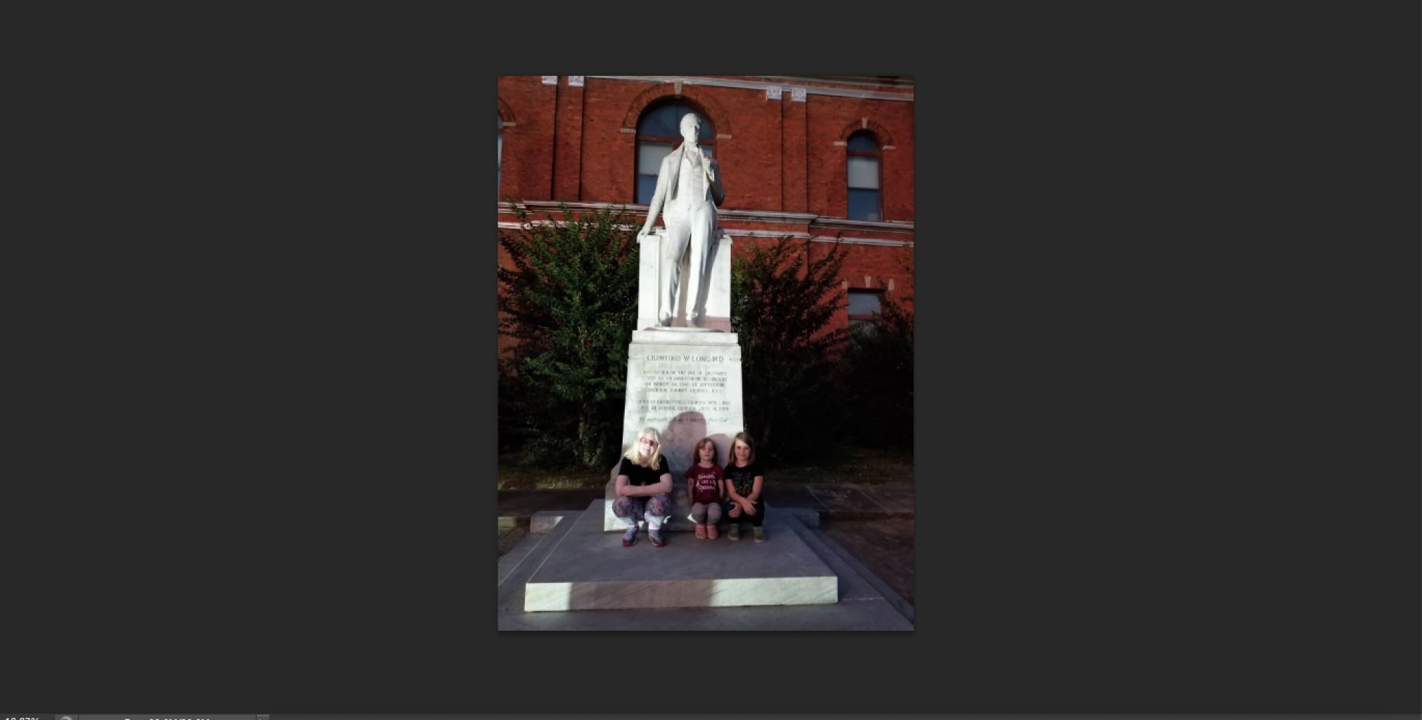 Girl Scouts visit Crawford W. Long statue